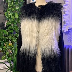 Faux Fur Black and White Jacket